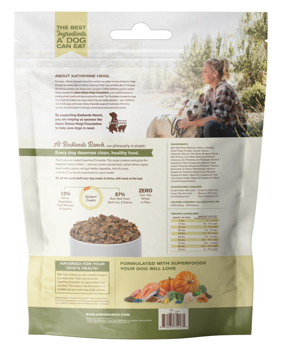 Badlands Ranch Superfood Complete 24 oz package Beef Back