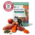 90 Days money back guarantee for Dr. Marty Nature's Feast Essential Wellness Poultry, Beef & Salmon Formula Freeze-Dried Cat Food