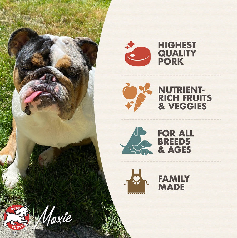 * Highest Quality Pork
* Nutrient-Rich Fruits & Veggies
* For All Breeds & Ages
* Family Made