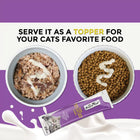 Serve as a topper for your cats favorite food Fussie Cat