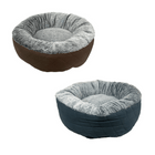 Brown and Gray Happy Tails Donut Cuddler Dog Bed, 24" x 24"