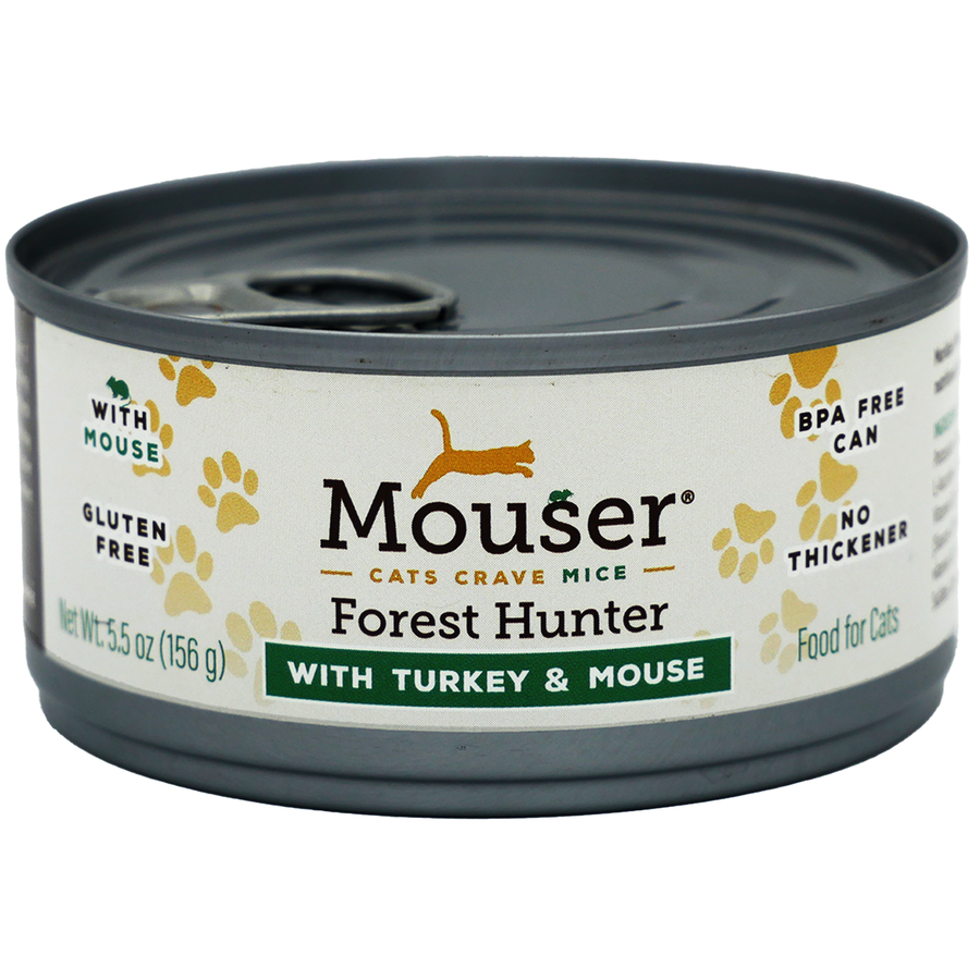 Mouser Forest Hunter Canned Cat Food. With Turkey & Mouse. Gluten Free, BPA Free Can, No Thickener