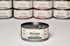 Mouser Forest Hunter Canned Cat Food. With Turkey & Mouse., Other Flavors Visible in Background. Gluten Free, BPA Free Can, No Thickener