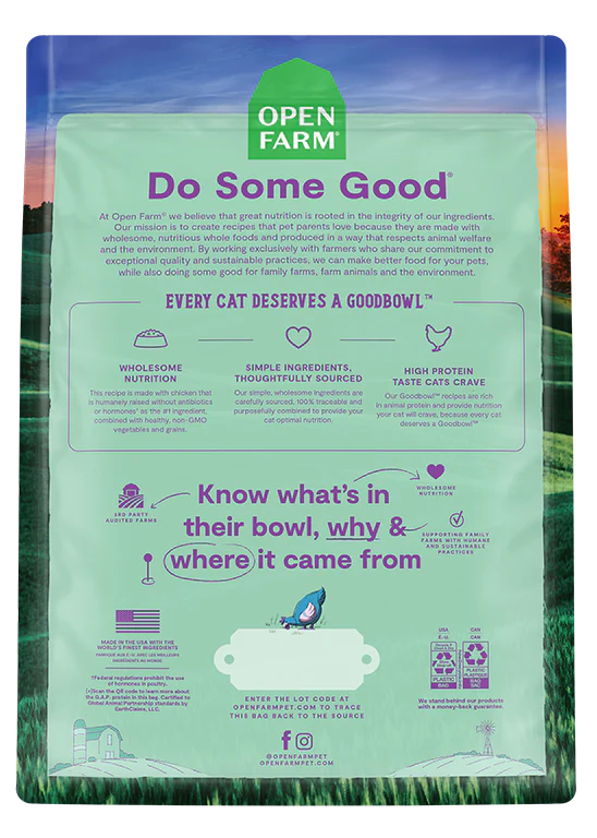 Back Pouch of Open Farm Goodbowl Harvest Chicken & Brown Rice Recipe Cat Food