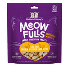 Front Pouch of Stella & Chewy's Meow Fulls Freeze Dried Raw Chicken & Chicken Liver Recipe Cat Treats 1.5oz
