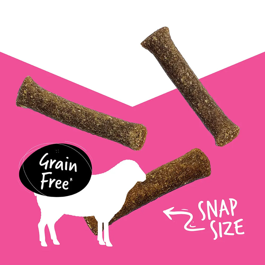 Grain-free Ultimates Jerky Mini Sticks with Lamb Dog Treats snap size