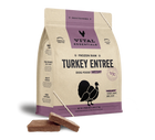 Front bag of Vital Essentials Frozen Raw Turkey Entree Patties Dog Food 6 lbs