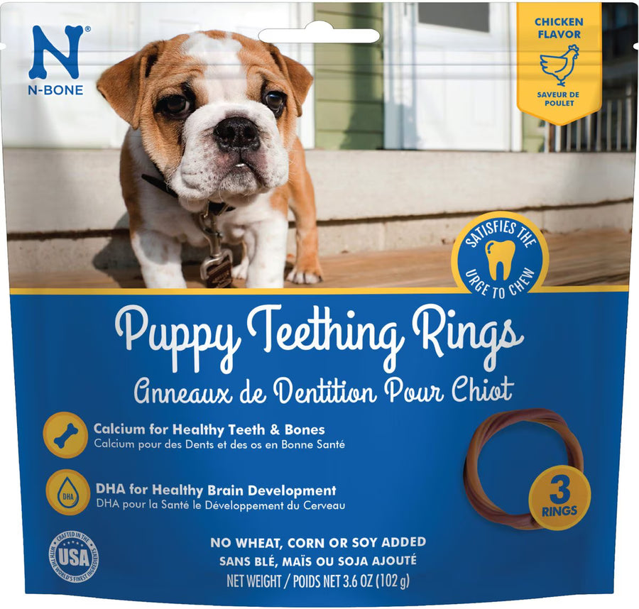 N-Bone Puppy Teething Ring Chicken Flavor Dental Dog Treats