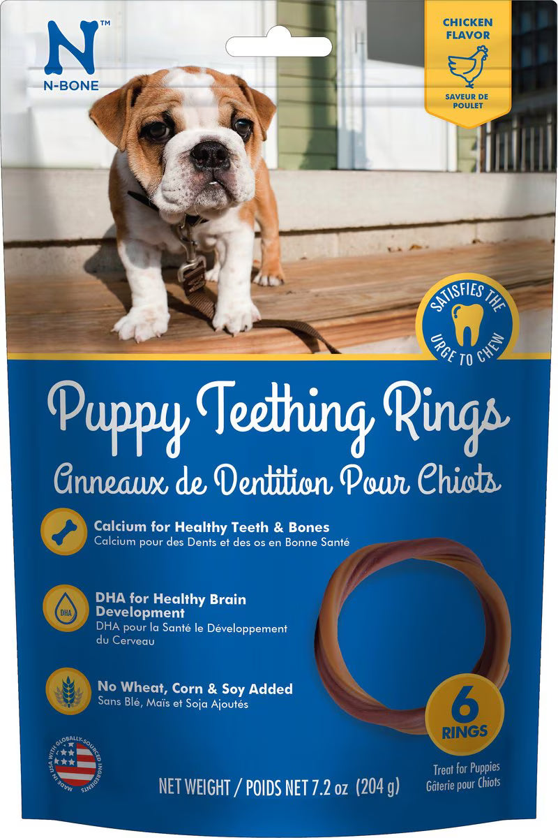 N-Bone Puppy Teething Ring Chicken Flavor Dental Dog Treats