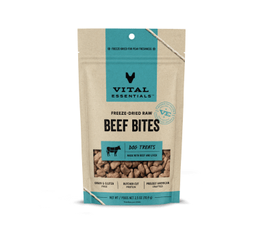 Vital Essentials Freeze-Dried Beef Bites Dog Treats