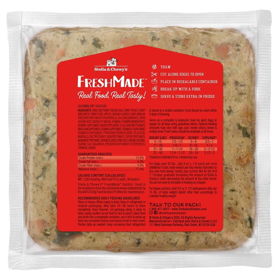 Stella & Chewy's FreshMade Gobblin' Good Gently Cooked Turkey Frozen Dog Food