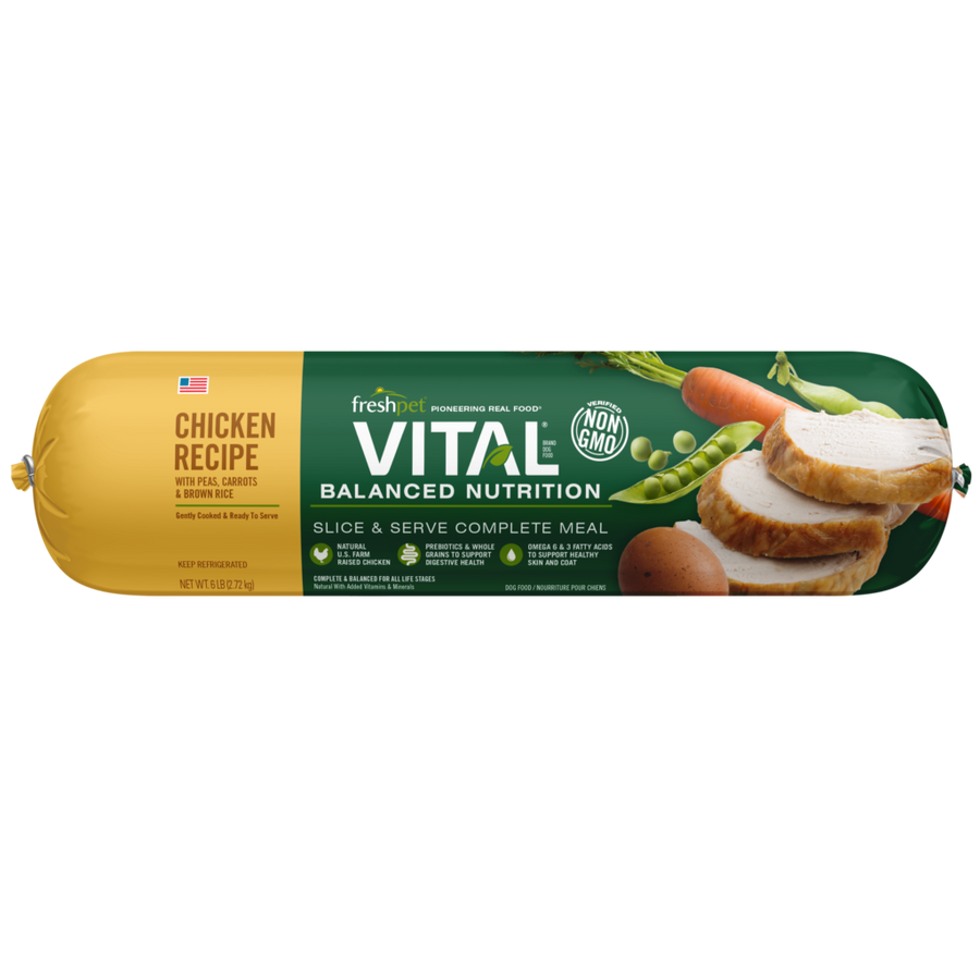 Fresh Pet Vital Chicken, Peas, Carrots & Brown Rice Fresh Dog Food Roll