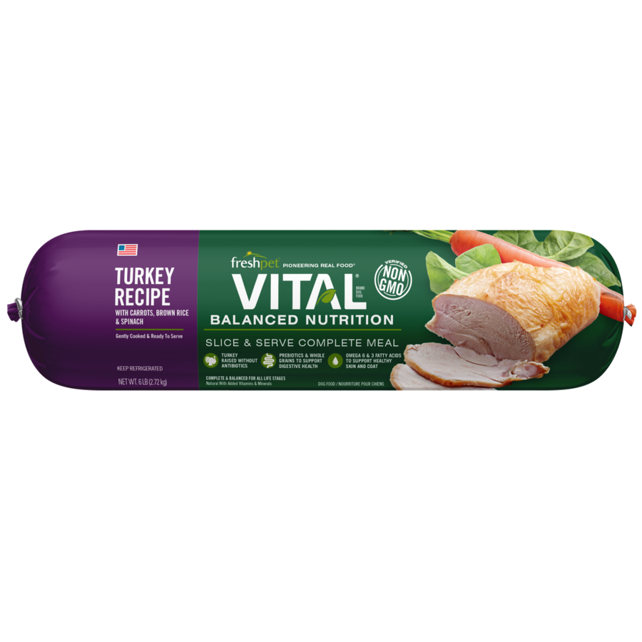 Fresh Pet Vital Turkey, Peas, Carrots & Brown Rice Fresh Dog Food Roll