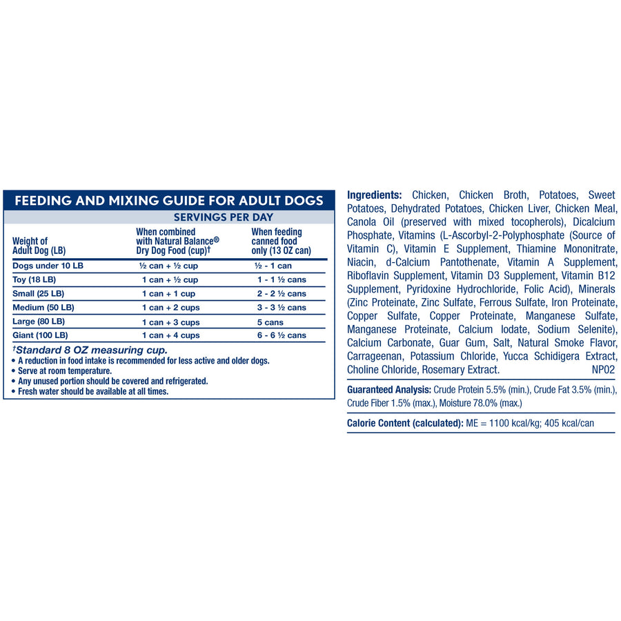 Natural Balance Limited Ingredient Grain Free Chicken & Sweet Potato Recipe Dog Wet