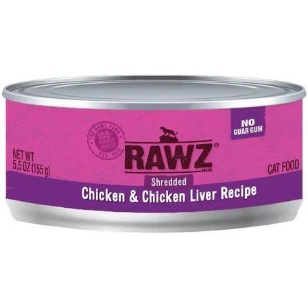 RAWZ Shredded Chicken & Chicken Liver Recipe Canned Cat Food