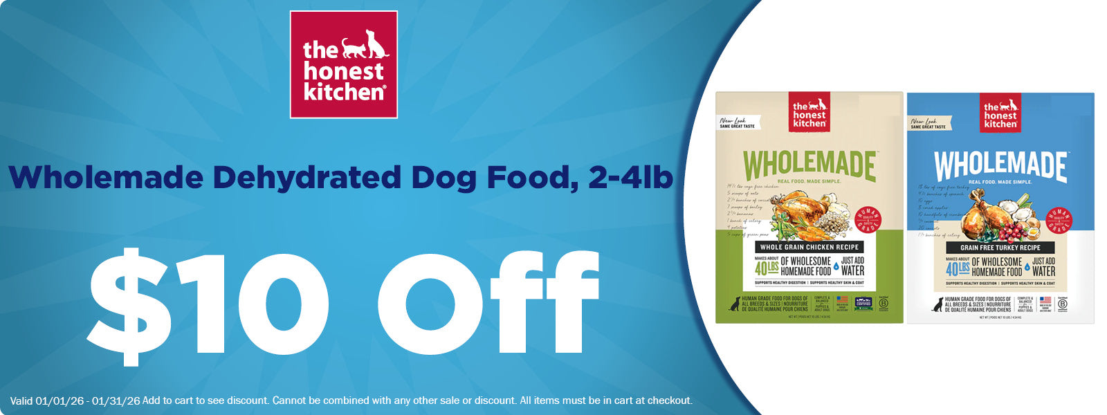 The Honst Kitchen Wholemade Dog Food $10 Off