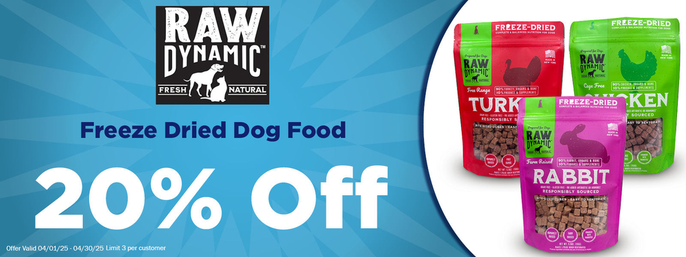 Raw Dynamic 20% Off Freeze Dried Dog Food