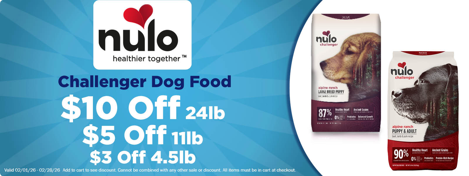 Nulo Challenger Dry Dog Food up to $10 Off