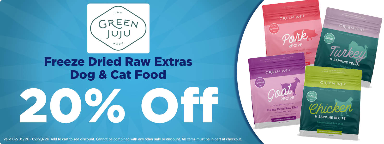Green Juju LID & Extras Freeze Dried Food 20% Off