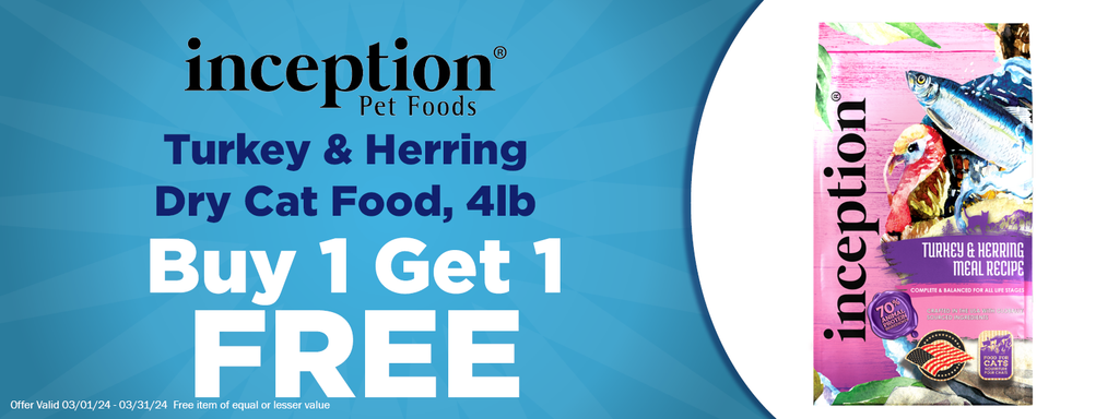 Buy 1 Get 1 Free Inception Turkey & Herring Recipe Dry Cat Food 4lb