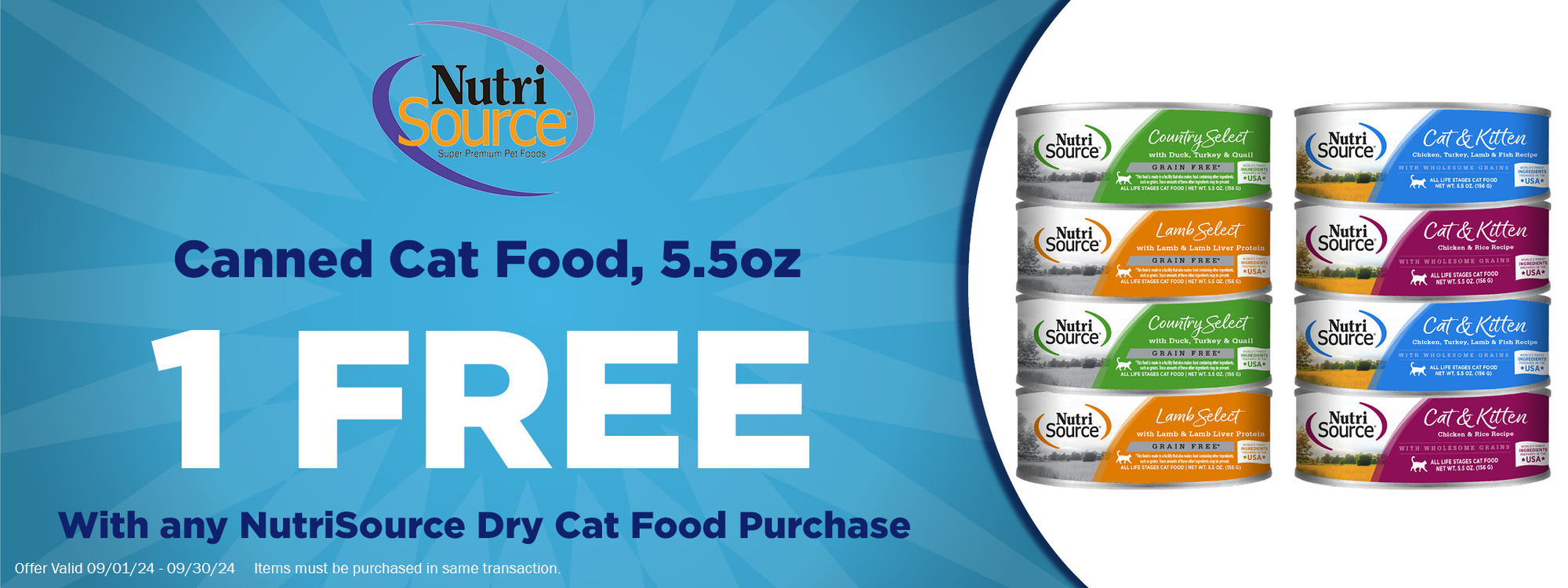 Nutrisource Cat Can Free with any Dry Kibble Purchase