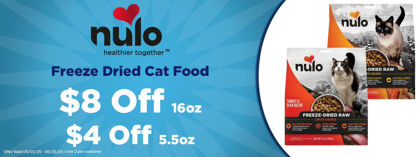 Nulo Freeze Dried Cat Food up to $8 Off