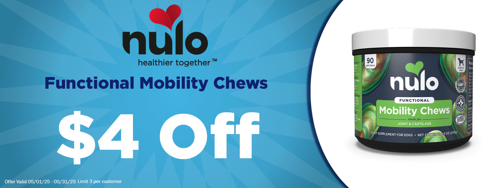 Nulo Mobility Chews $4 Off