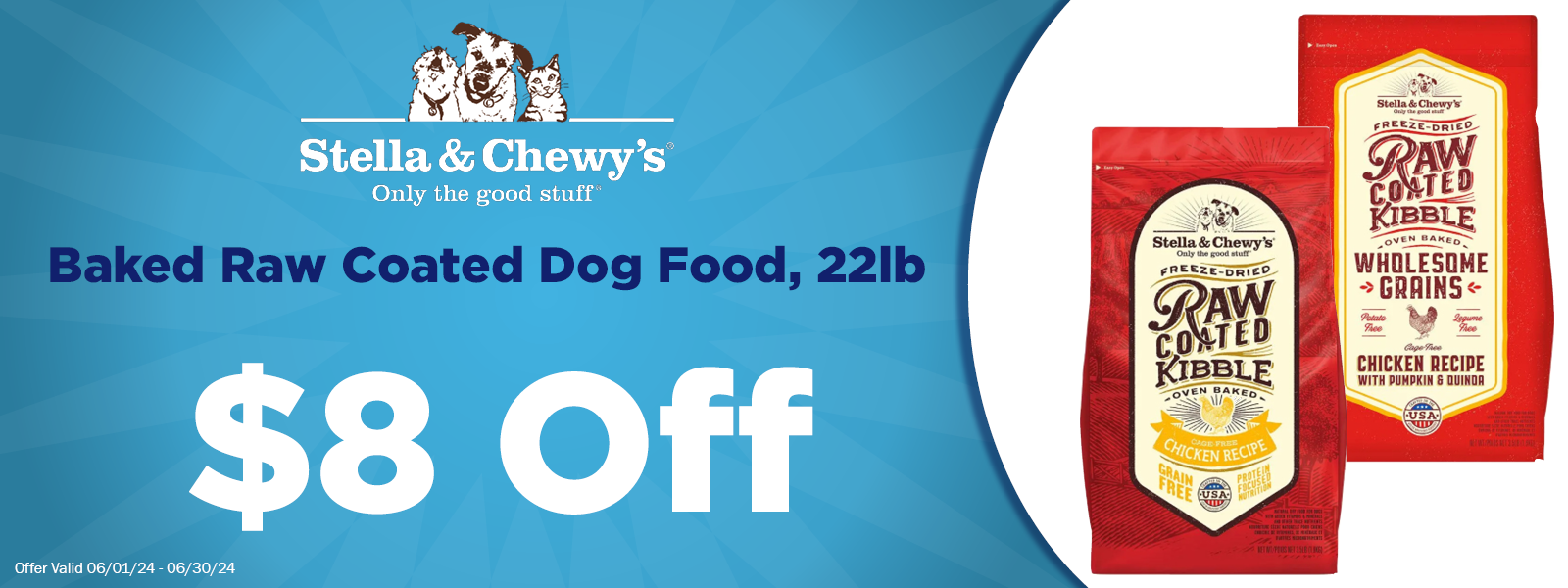 Stella & Chewy's Raw Coated Dog Food $8 Off 22lb