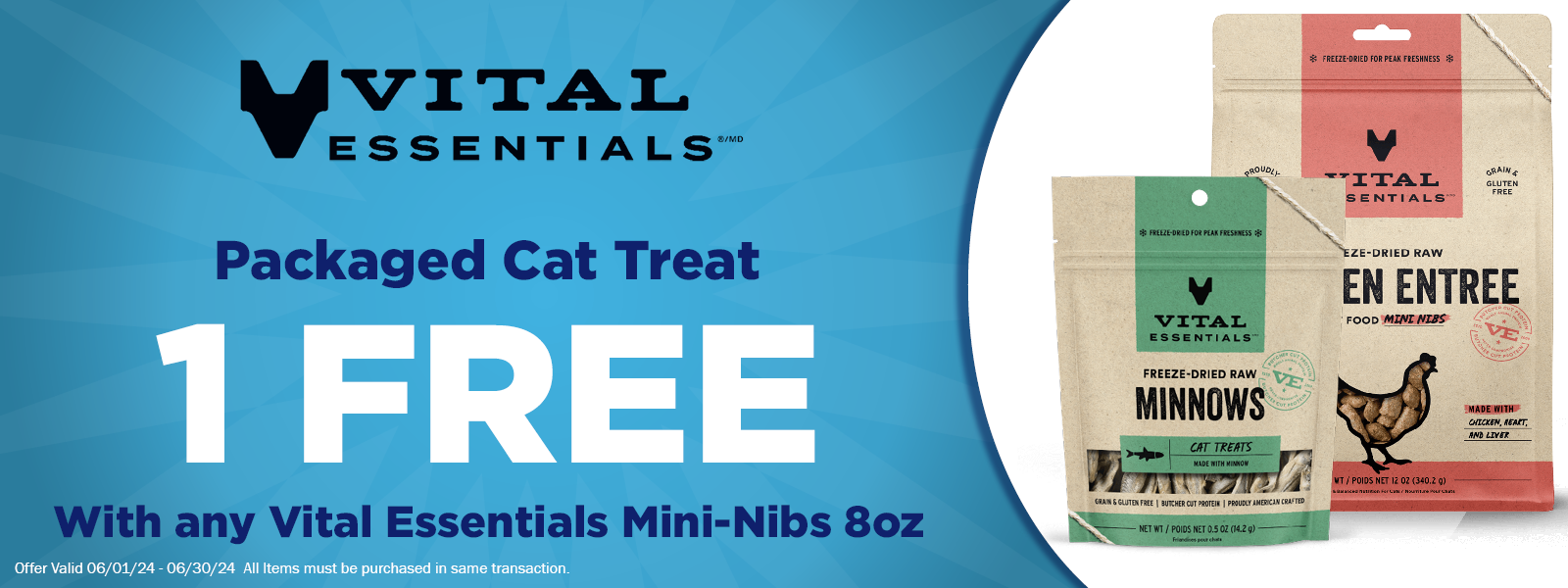 Vital Essentials Cat Treat Free with Select Purchase