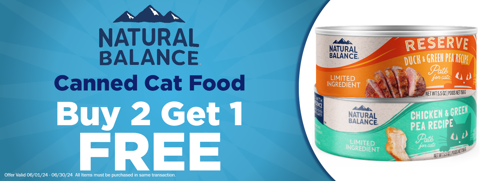 Natural Balance Wet Cat Food Buy 2 Get 1 Free