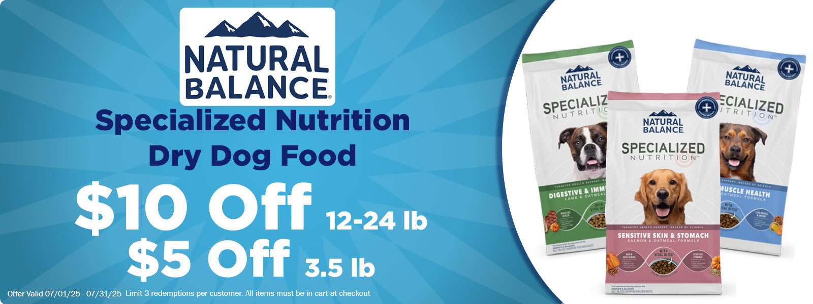 Natural Balance Specialized Nutrition Dog Food up to $10 Off
