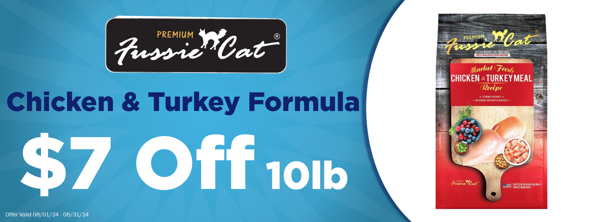 Fussie Cat Chicken & Turkey $7 Off 10lb Bags