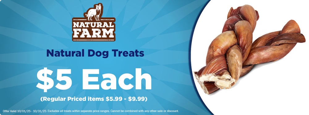 $5 Each Select Natural Farm Dog Treats