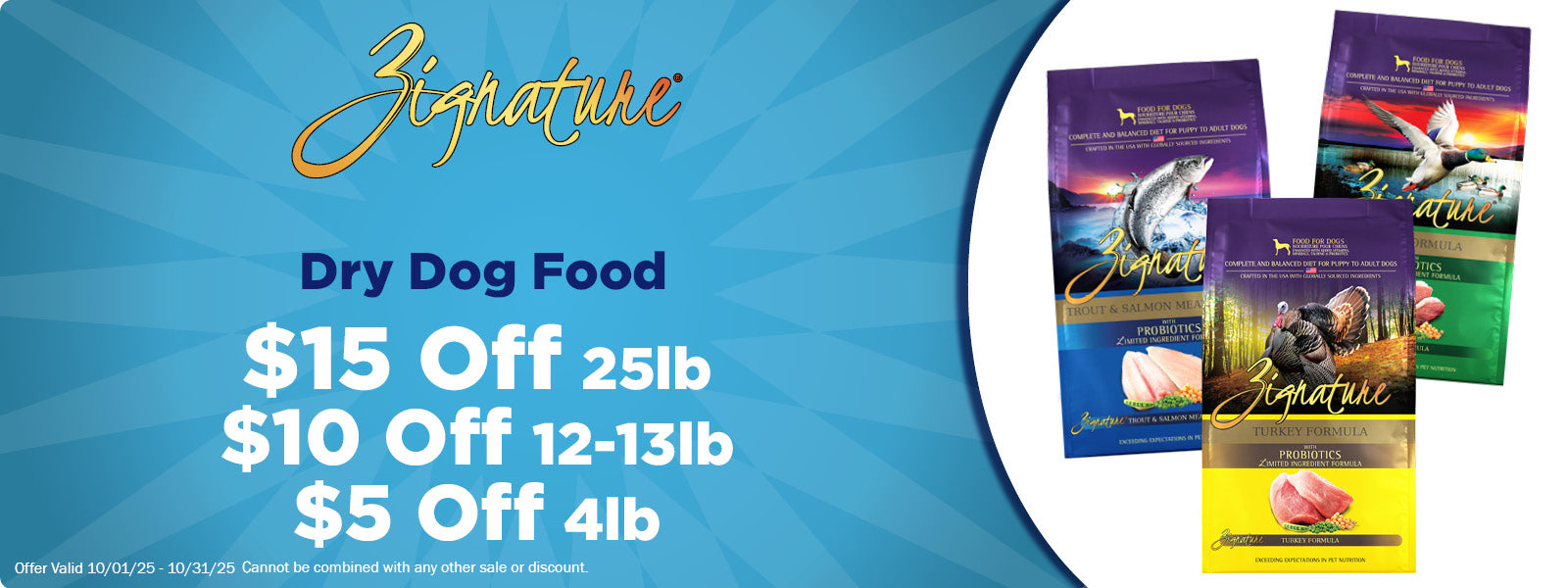 Up to $15 Off Zignature Dry Dog Food