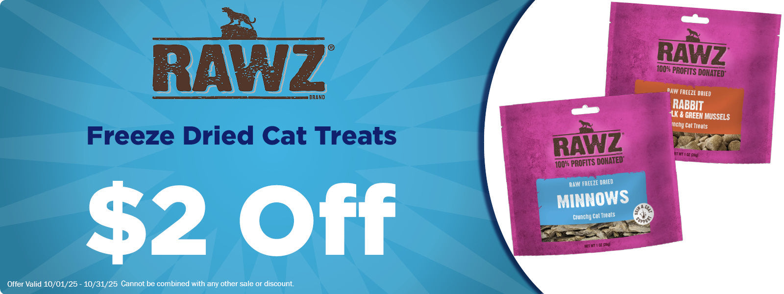 $2 Off Rawz Freeze Dried Cat Treats