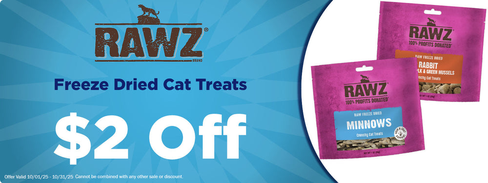 $2 Off Rawz Freeze Dried Cat Treats