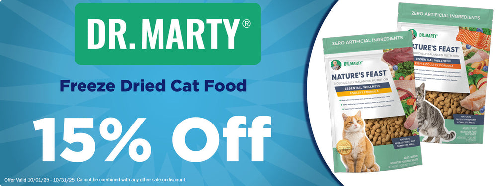 15% Off Dr. Marty Nature's Feast Cat Food!