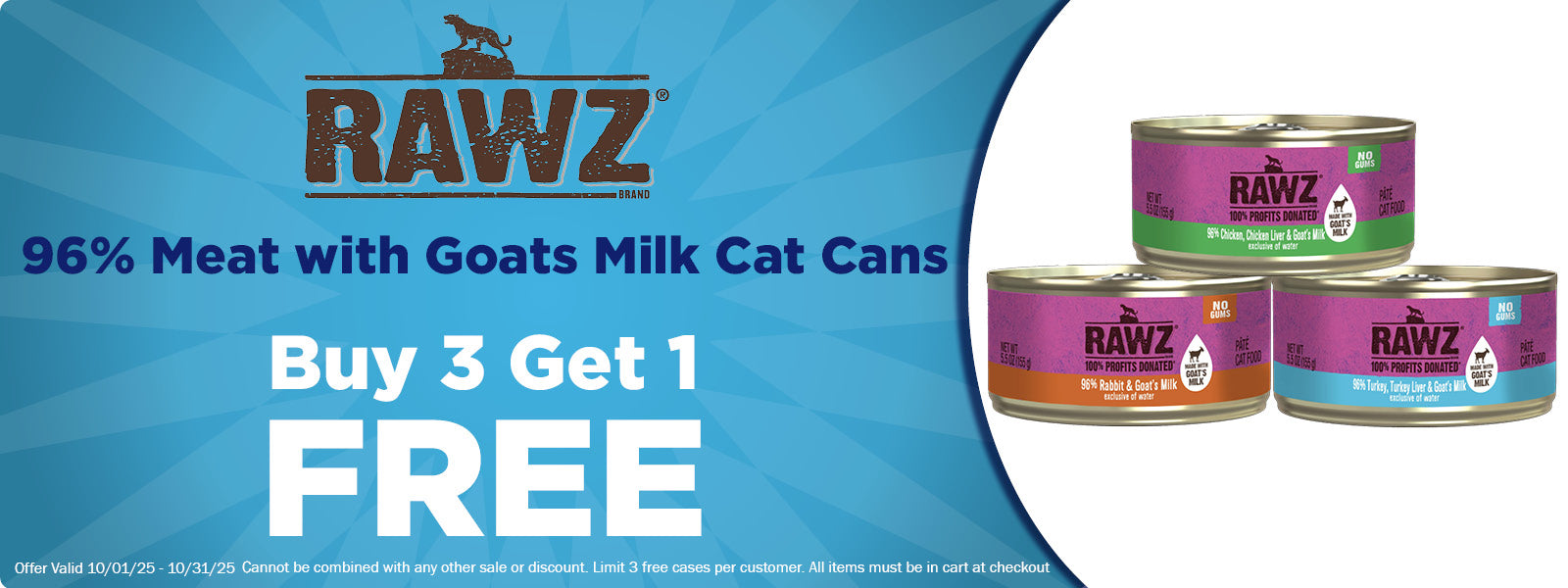 Buy 3 Get 1 Free Rawz Pate with Goat Milk Wet Cat Food