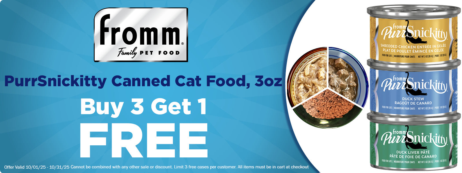 Fromm PurrSnickitty Wet Cat Food B3G1 3oz Cans