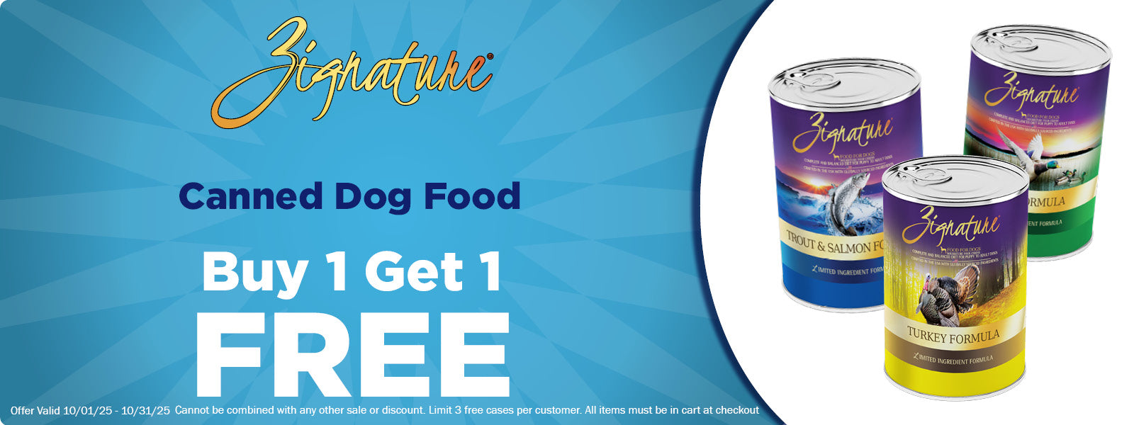 BOGO on Zignature Canned Dog Food