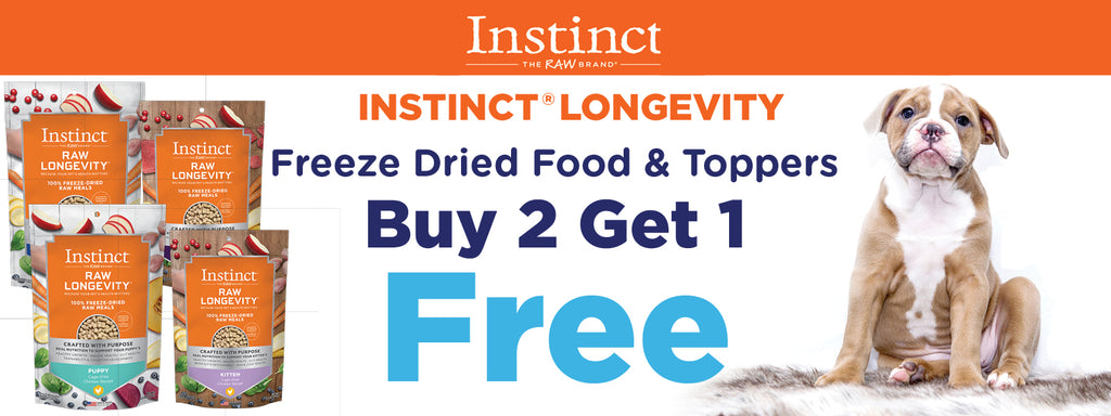 Buy 2 Get 1 FREE Instinct Longevity Freeze Dried Toppers & Food