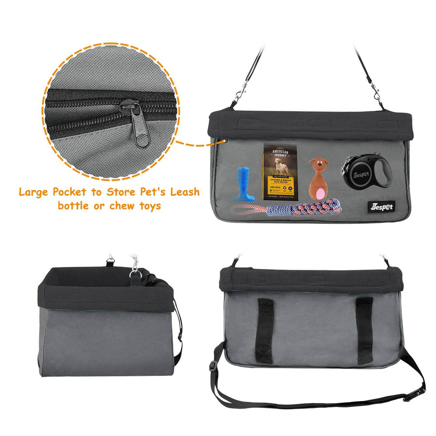 GooPaws Travel Safety Booster Car Seat with Seat Belt for Dogs