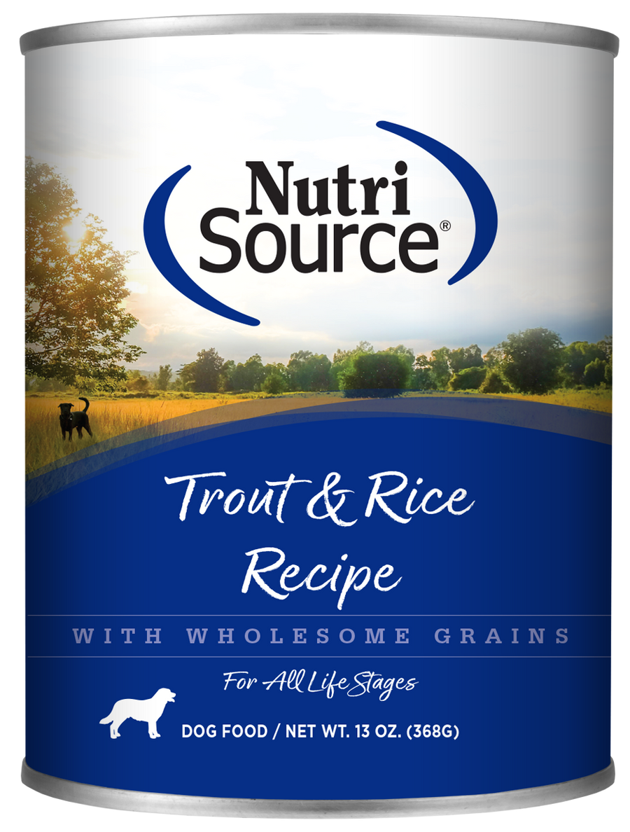 NutriSource Adult Trout & Rice Canned Dog Food