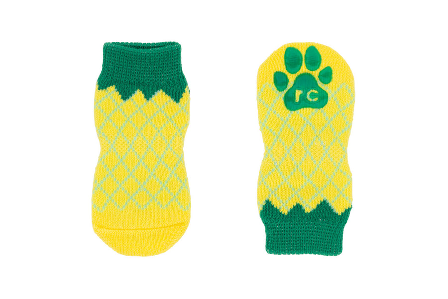 RC Pets Fun PAWks Anti-Slip Pineapple Pattern Dog Socks