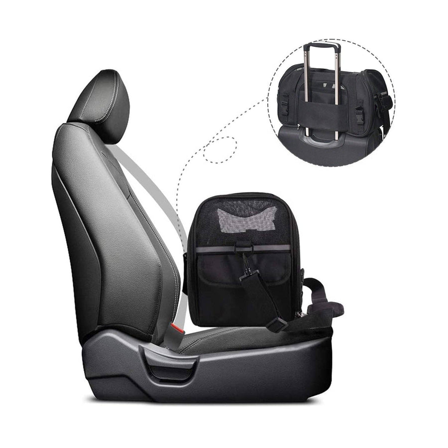 GooPaws Soft Sided Travel Carrier in Black For Dogs and Cats