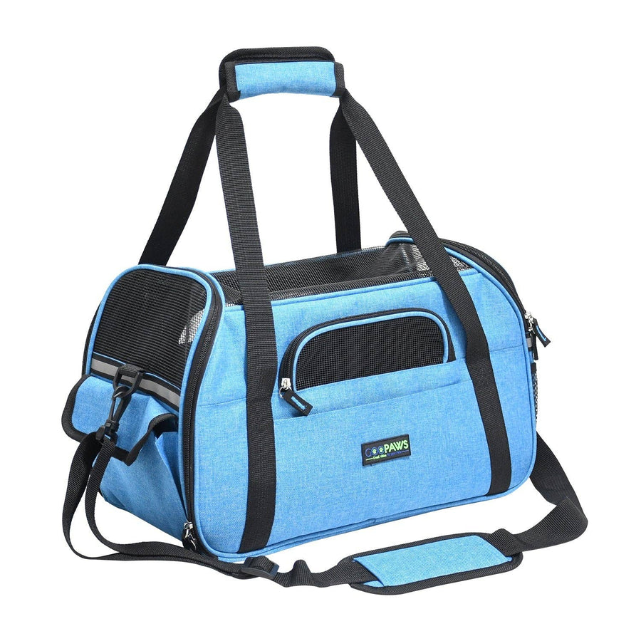 GooPaws Soft Sided Travel Carrier in Turquoise For Dogs and Cats