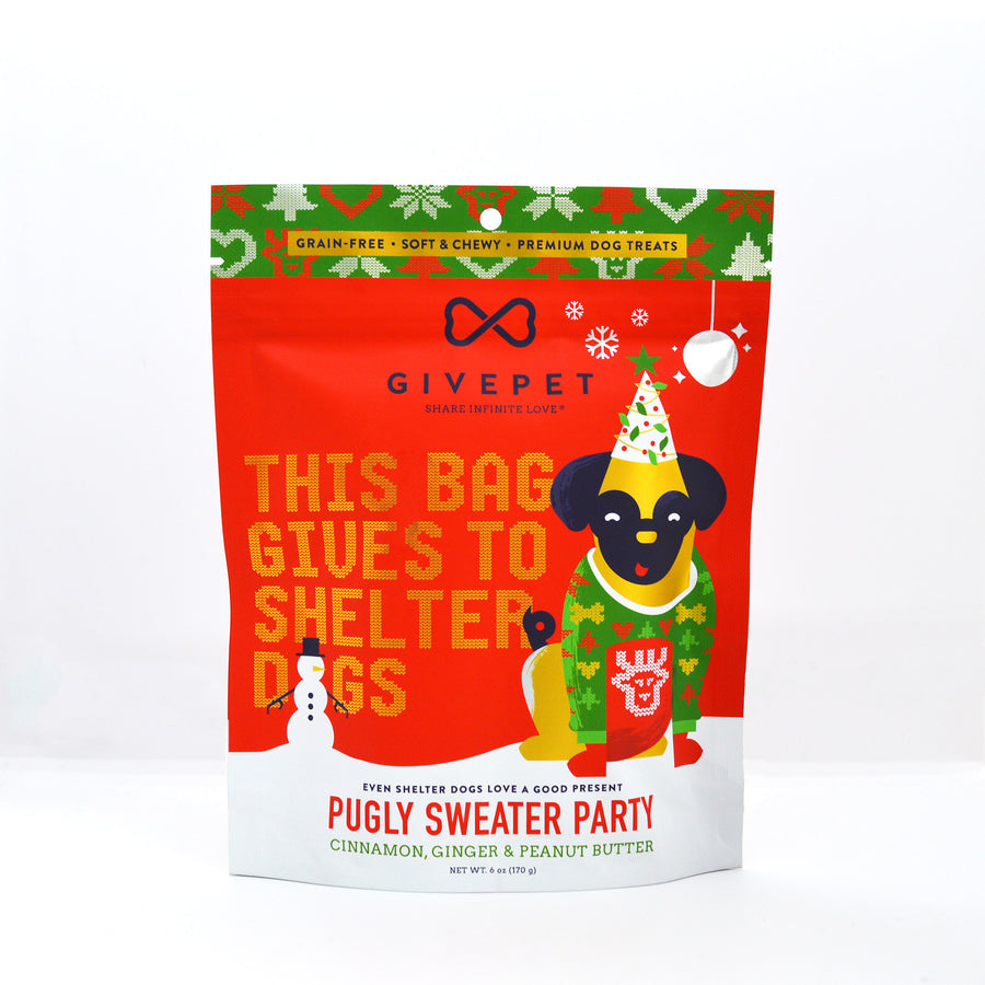 GivePet Pugly Sweater Party Dog Treats