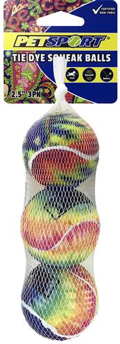 Petsport Tye Die Squeak Ball 3 Pack