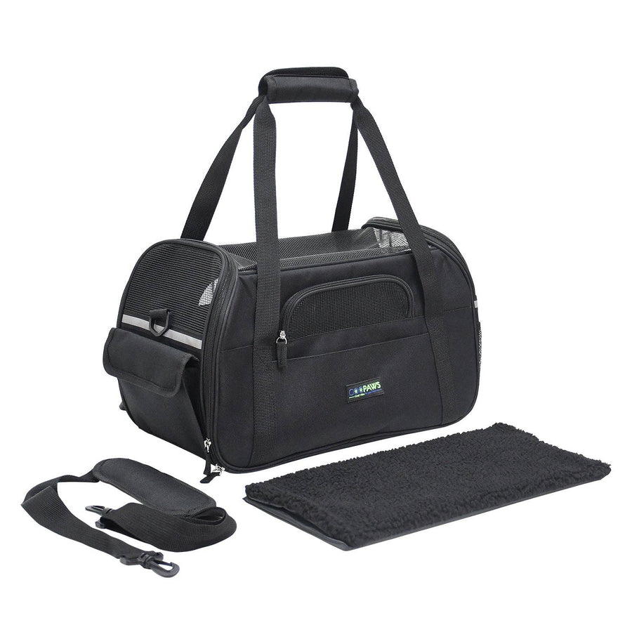 GooPaws Soft Sided Travel Carrier in Black For Dogs and Cats