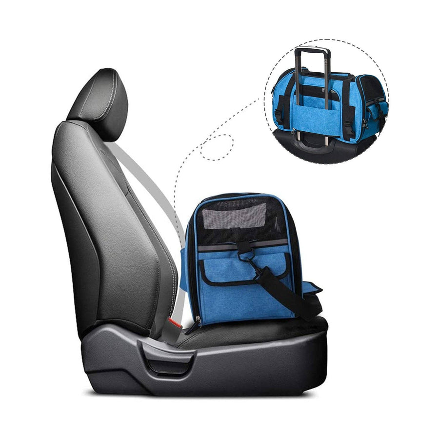 GooPaws Soft Sided Travel Carrier in Turquoise For Dogs and Cats